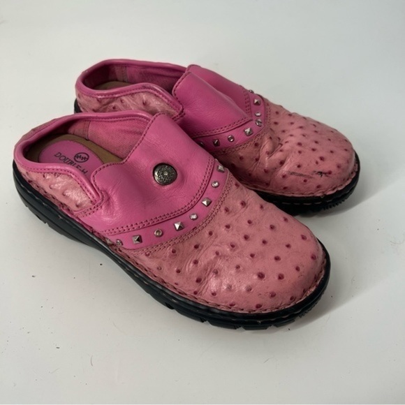 DOUBLE H boots slip on western pink slide shoes size 5 - Picture 2 of 6